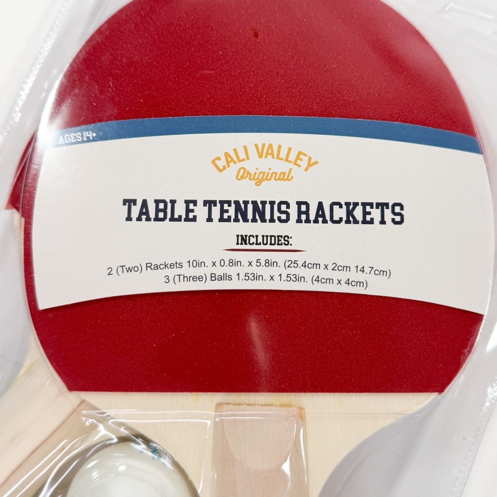 Cali Valley Table Tennis Set – 2 Rackets – Ping Pong Paddle Set New Open Package - Picture 4 of 5